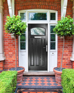Black composite door installation