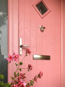 Pink composite front door