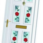 Triple glazed PVCu panel with rose design