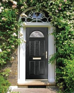 Black composite front door