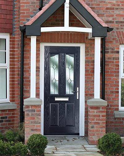 Blue twin brow composite door