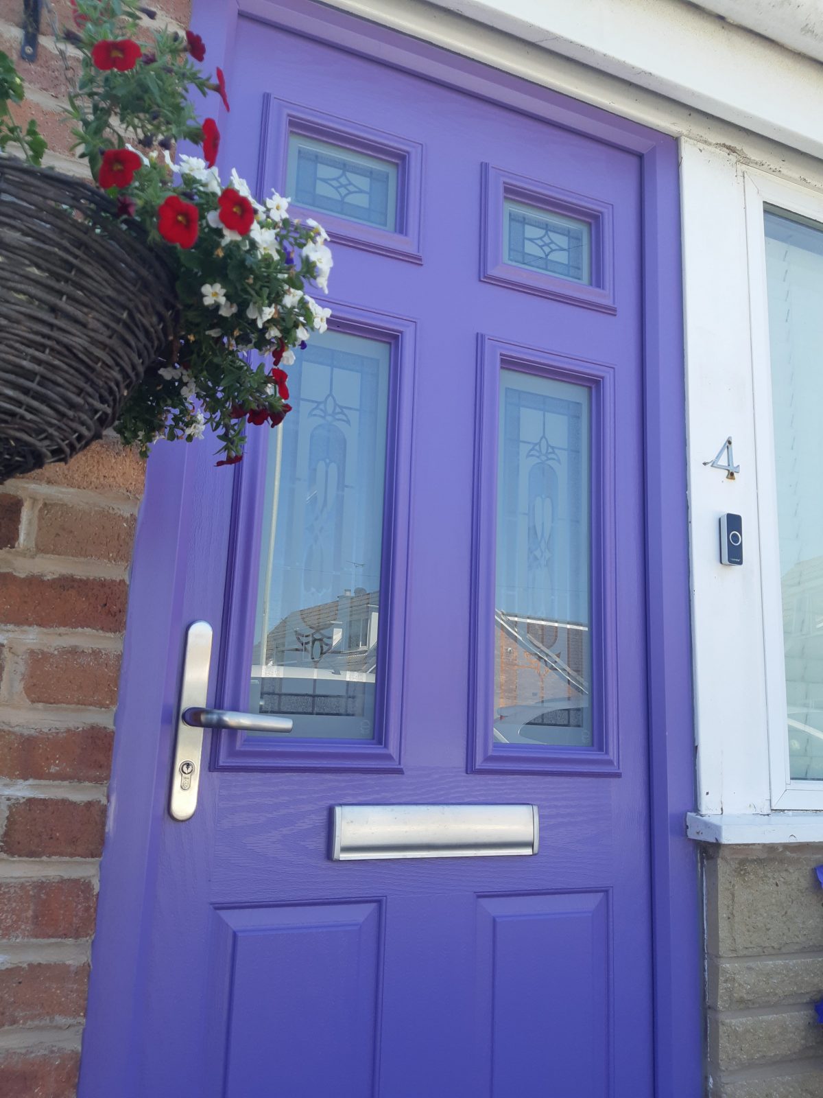 Lilac purple composite front door