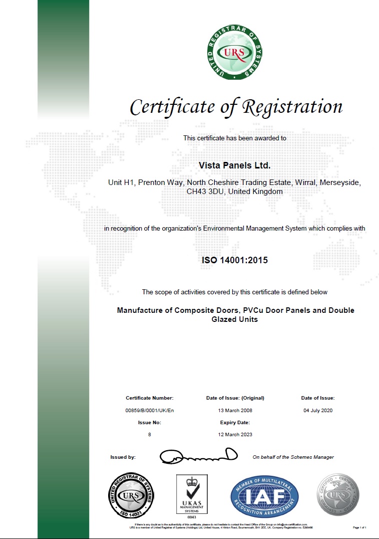 ISO 14001: 2015 certificate