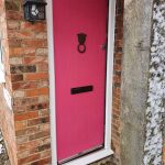 Solid bright pink panel door