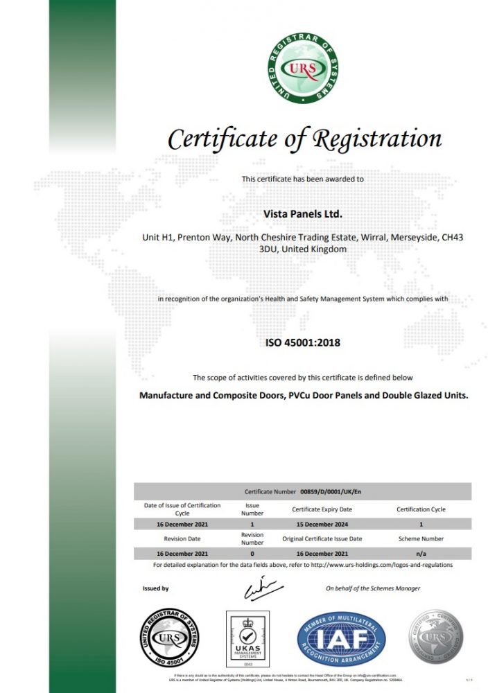 The ISO 45001 2018 certificate